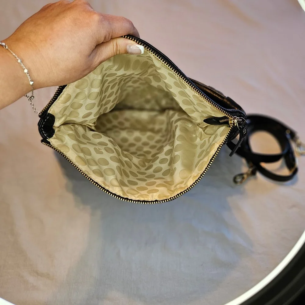 Kate Spade Cobble Hill Little Minka‎ Black Leather Polka Dot Satchel Crossbody
